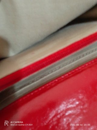 Bolso de mano mujer rojo dorado