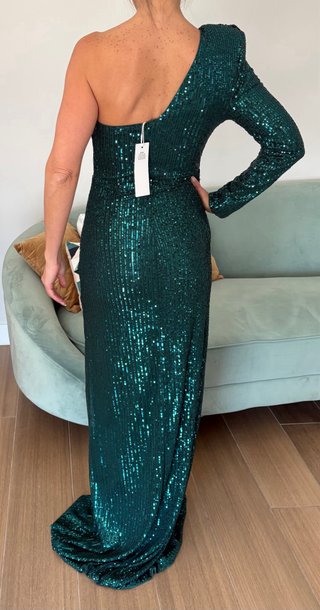 Vestido fiesta lentejuelas verde