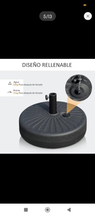 Base para sombrilla redonda negra
