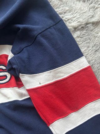 Polo Rugby Vintage Adidas Blu Rossa Bianca M