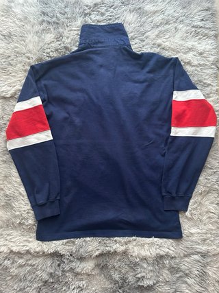 Polo Rugby Vintage Adidas Blu Rossa Bianca M