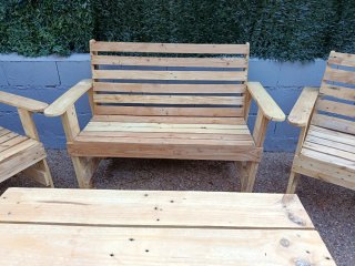 Conjunto Muebles Jardín Madera hechos de palets