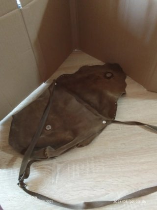 Bolso Ante Marrón con Turquesa