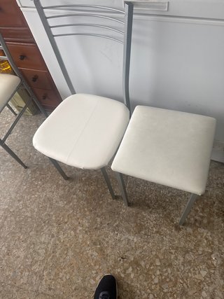 Silla y taburete cocina blanco