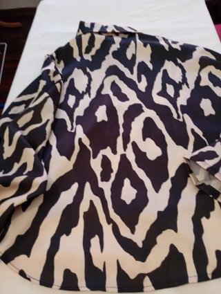 Camicia fantasia zebrata nero/beige