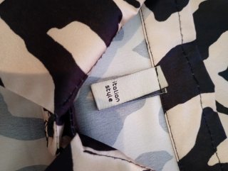 Camicia fantasia zebrata nero/beige