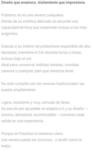 Nevera Polarbox 20 litros.