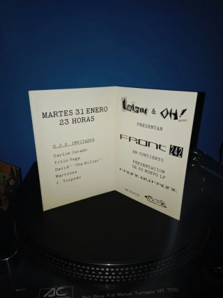 Front 242. Tarjeta OH! Madrid Fiesta Front 242