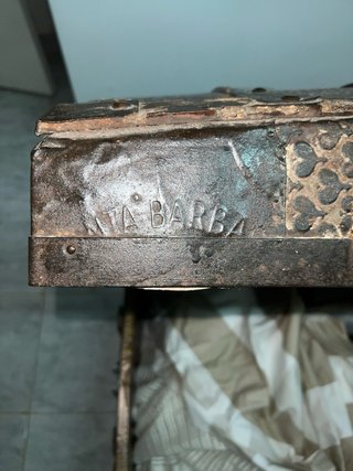 Baúl antiguo madera maciza herrajes originales