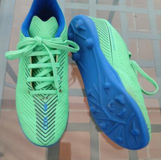 Botas Fútbol Niño Talla 35 Verde/Azul
