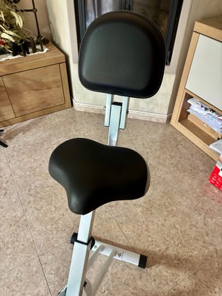 Bici estática plegable con respaldo y pantalla LCD
