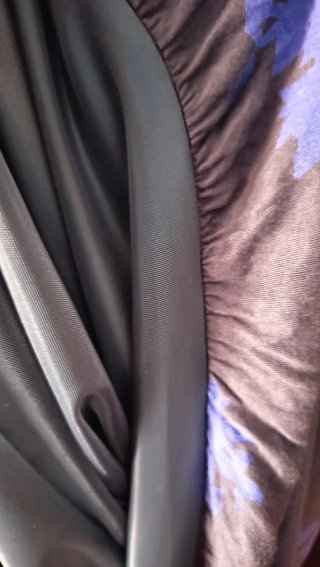 Abito a campana grigio e blu
