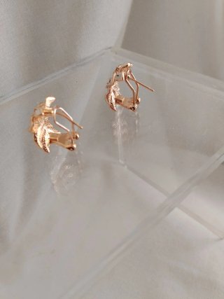 Pendientes pétalos ,      Cierre Omega