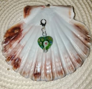 Colgante Corazón Murano Verde Multicolor