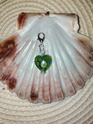 Colgante Corazón Murano Verde Multicolor