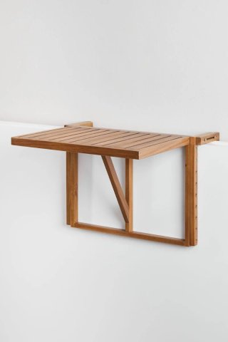Mesa colgante y plegable de acacia