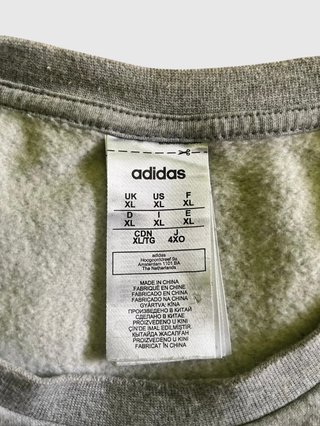 Sudadera Adidas Gris con Rayas Negras