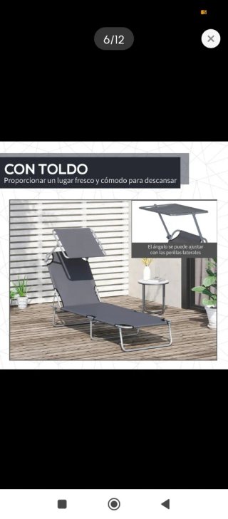 Tumbona de jardín gris