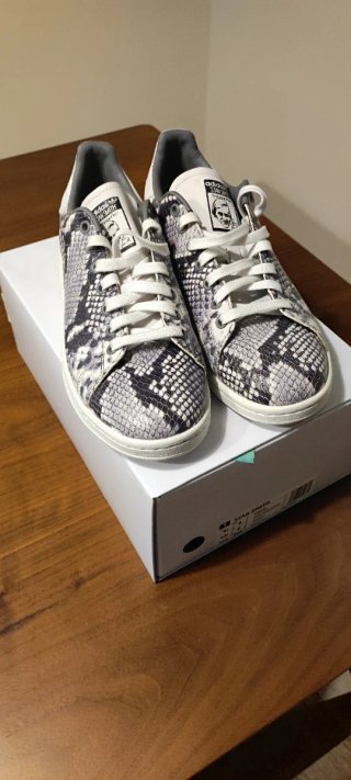 Adidas Stan Smith Piel Serpiente Gris Blanco