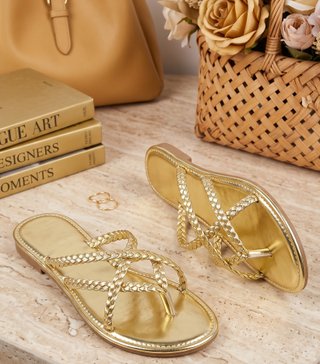 Infradito Donna Estivi *NUOVI* 38,5 Eu Oro Elegant