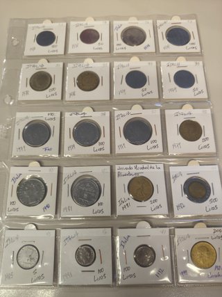 Lote 8 Monedas Italia Liras 1992-1999