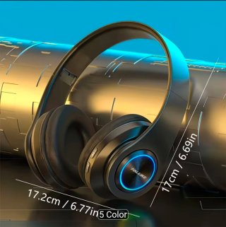 Cascos inalámbricos, azul con USB, envolvente