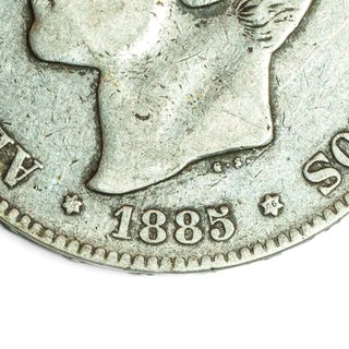 Moneda 5 pesetas 1885 *86 Alfonso XII