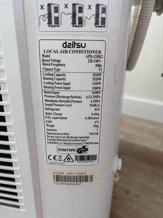 Aire Acondicionado Portátil Daitsu APD-12HK2