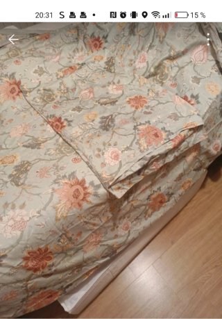 Funda nórdica floral verde y rosa incluye cojin