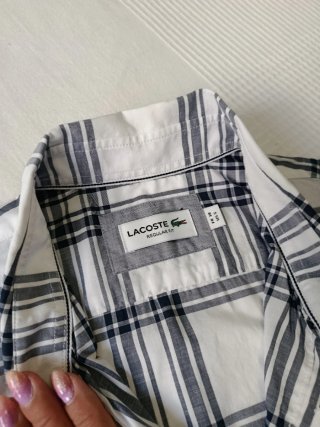 Camisa Lacoste T.S. Cuadros Azul Talla M
