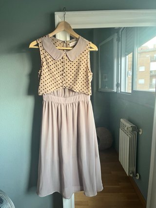 Vestido Dahlia lunares rosa emplovado talla S