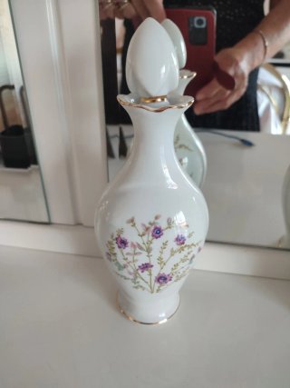 Juego de tocador blanco con flores de pircelana