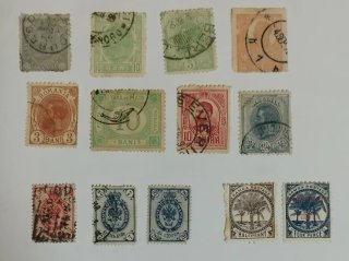 102 sellos postales siglo XIX  de varios países.