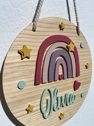 Letrero madera bebé personalizado