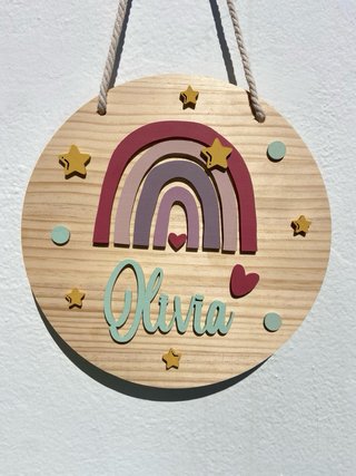 Letrero madera bebé personalizado