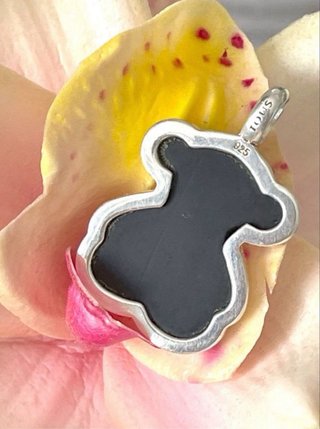 COLGANTE PLATA Y ONIX FACETADO TOUS