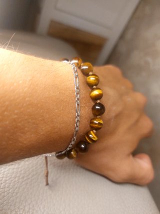 Bracciale Occhio di Tigre Marrone con Nodini