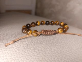 Bracciale Occhio di Tigre Marrone con Nodini