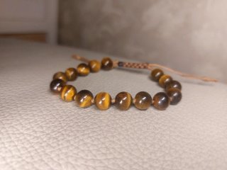 Bracciale Occhio di Tigre Marrone con Nodini