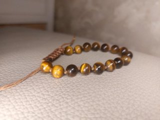Bracciale Occhio di Tigre Marrone con Nodini