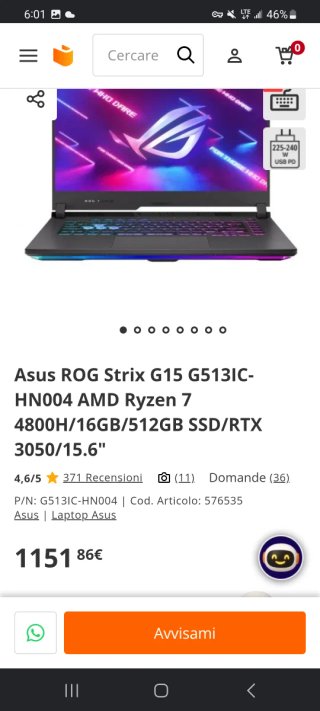 ASUS ROG Notebook Nero Multicolor