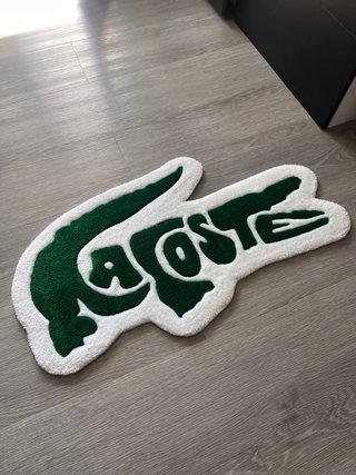 Alfombra Lacoste Cocodrilo Verde y Blanca