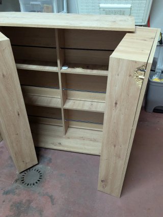Zapatero madera y metal para restaurar