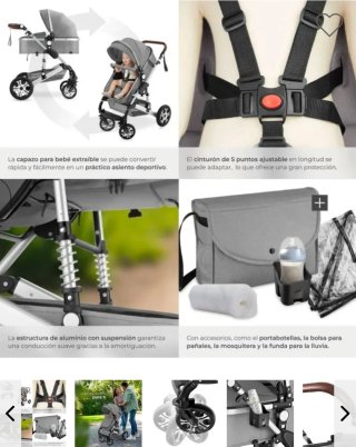 Cochecito Tectake 3 en 1
