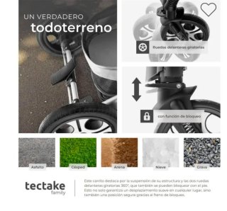 Cochecito Tectake 3 en 1