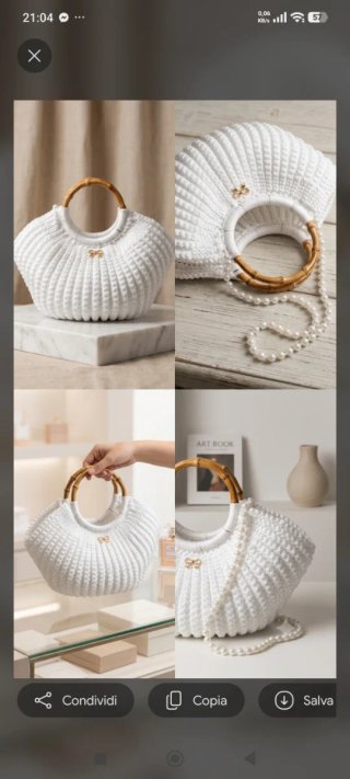 Borsa uncinetto artigianale a forma di conchiglia
