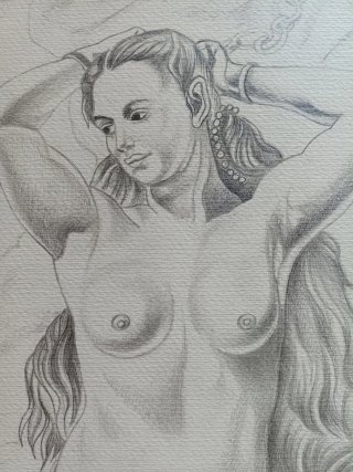 Grande disegno cartoncino de Chirico