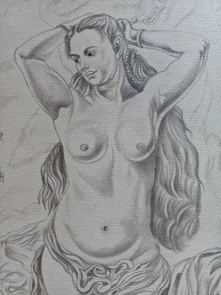 Grande disegno cartoncino de Chirico