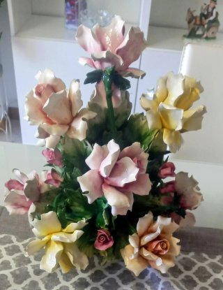 Vaso Fiori Capodimonte Porcellana