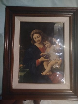 Cuadro Virgen de las uvas esmalte